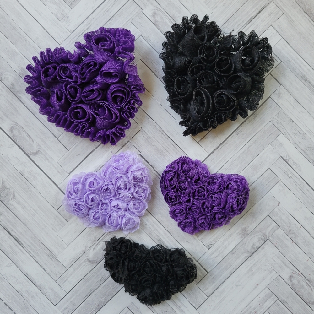 Heart valentine hair clips